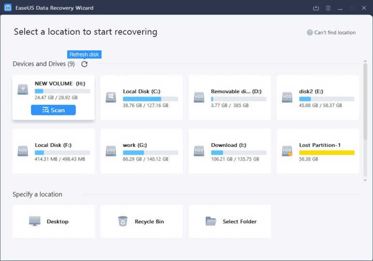 EaseUS Data Recovery Wizard.