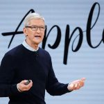 Tim Cook speaking at an Apple event.