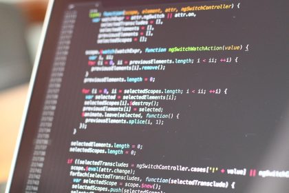 Zoomed in monitor with programming.
