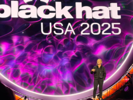 Nicole Perlroth, former New York Times reporter and founding partner of Silver Buckshot Ventures, speaking at Black Hat 2025 in Las Vegas.