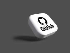 The Github logo in 3d.